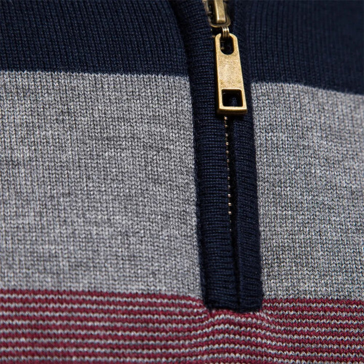 Eleganter Baumwollpullover mit Reißverschluss