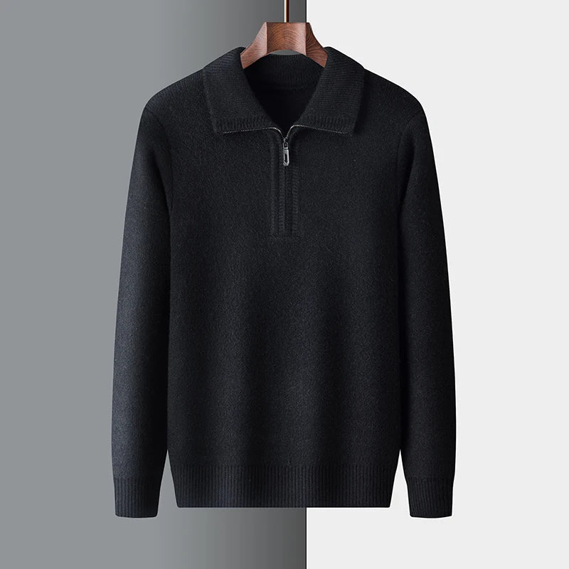 Schicker Kaschmir-Pullover mit Reißverschluss