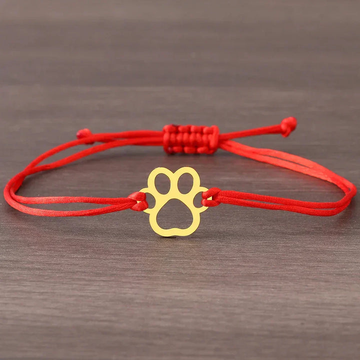 Verstellbares Armband mit schwarzem und rotem Band