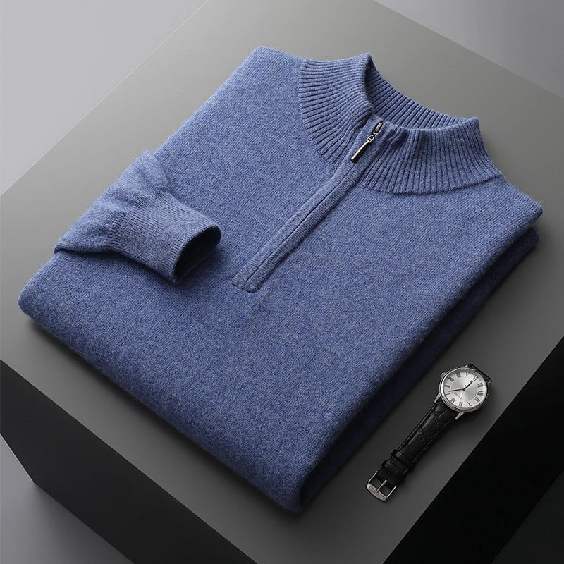 Florence Kaschmir-Pullover mit Reißverschluss