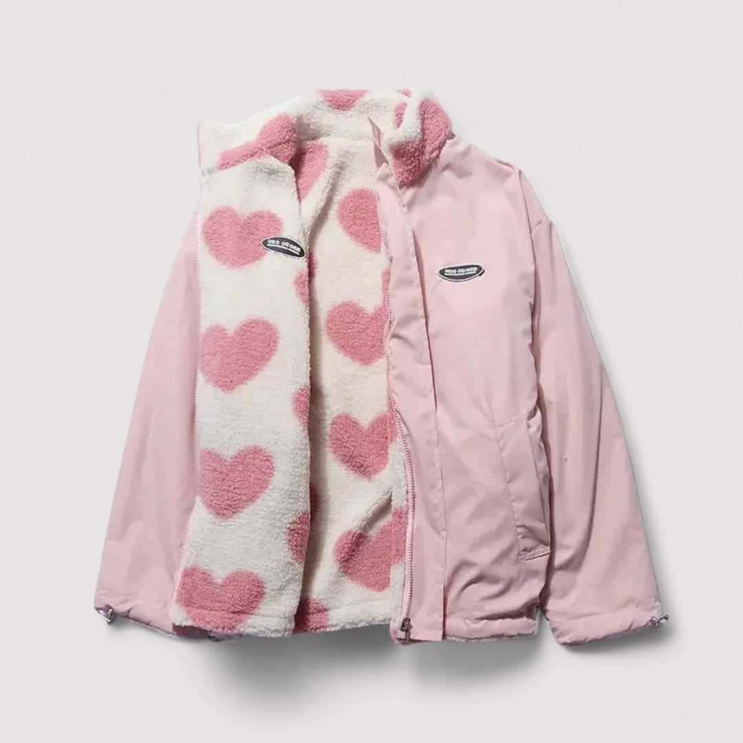 Wendbare Jacke mit Herzmuster