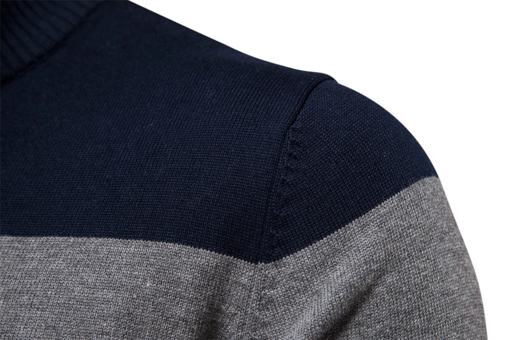 Eleganter Baumwollpullover mit Reißverschluss