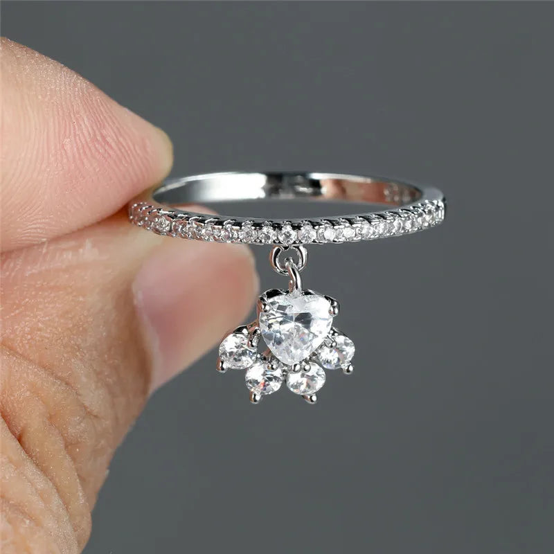 Anello Paw &amp; Heart – Effekt von Gold und Silber