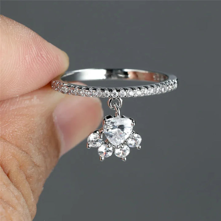 Anello Paw &amp; Heart – Effekt von Gold und Silber