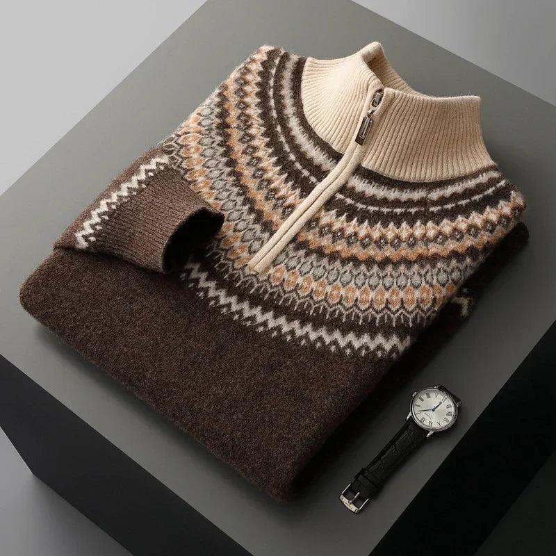 Eleganter Kaschmirpullover mit Reißverschluss