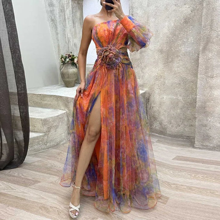 Philena - Elegantes, farbenfrohes Maxikleid