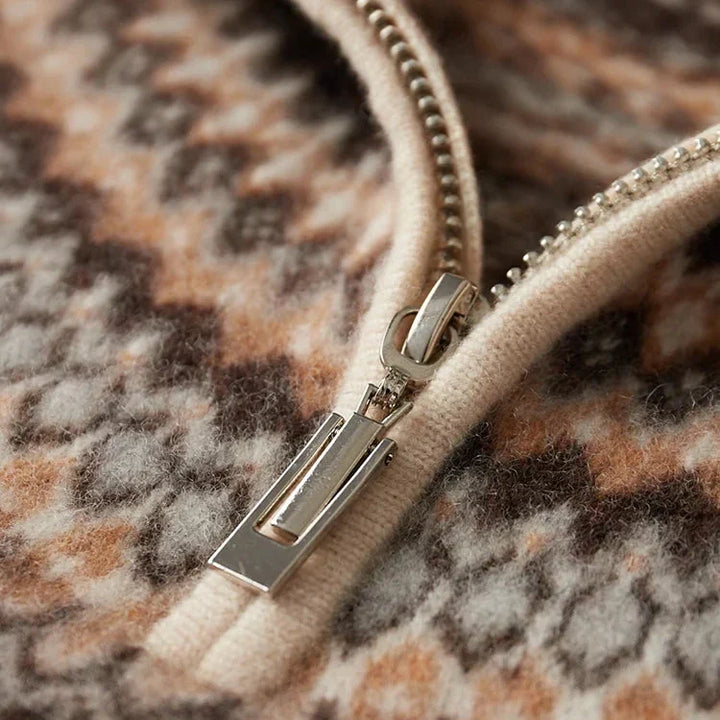 Eleganter Kaschmirpullover mit Reißverschluss