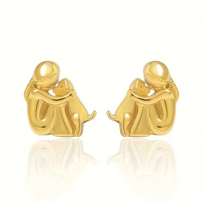 Bicolor Ohrringe Hug aus Silber und Gold