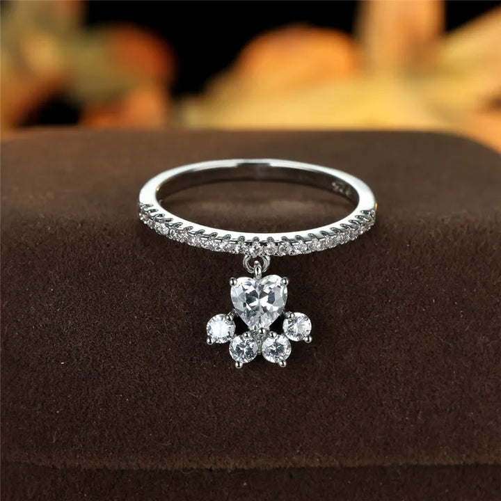 Anello Paw &amp; Heart – Effekt von Gold und Silber