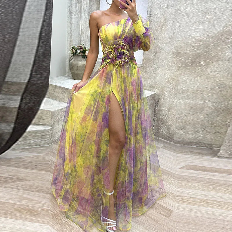 Philena - Elegantes, farbenfrohes Maxikleid