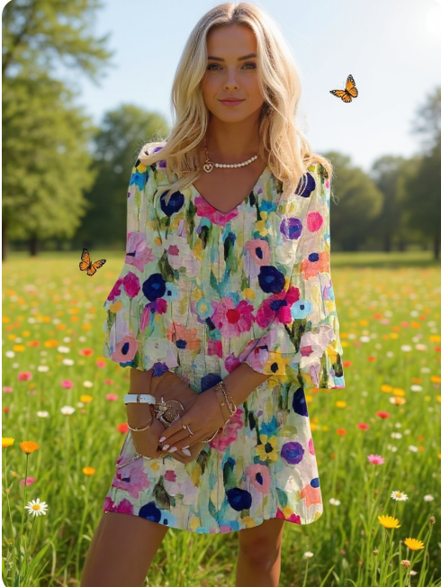 Mia - Geblümtes Minikleid