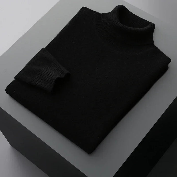 Schicker, dick gewirkter Rollkragenpullover aus Wolle