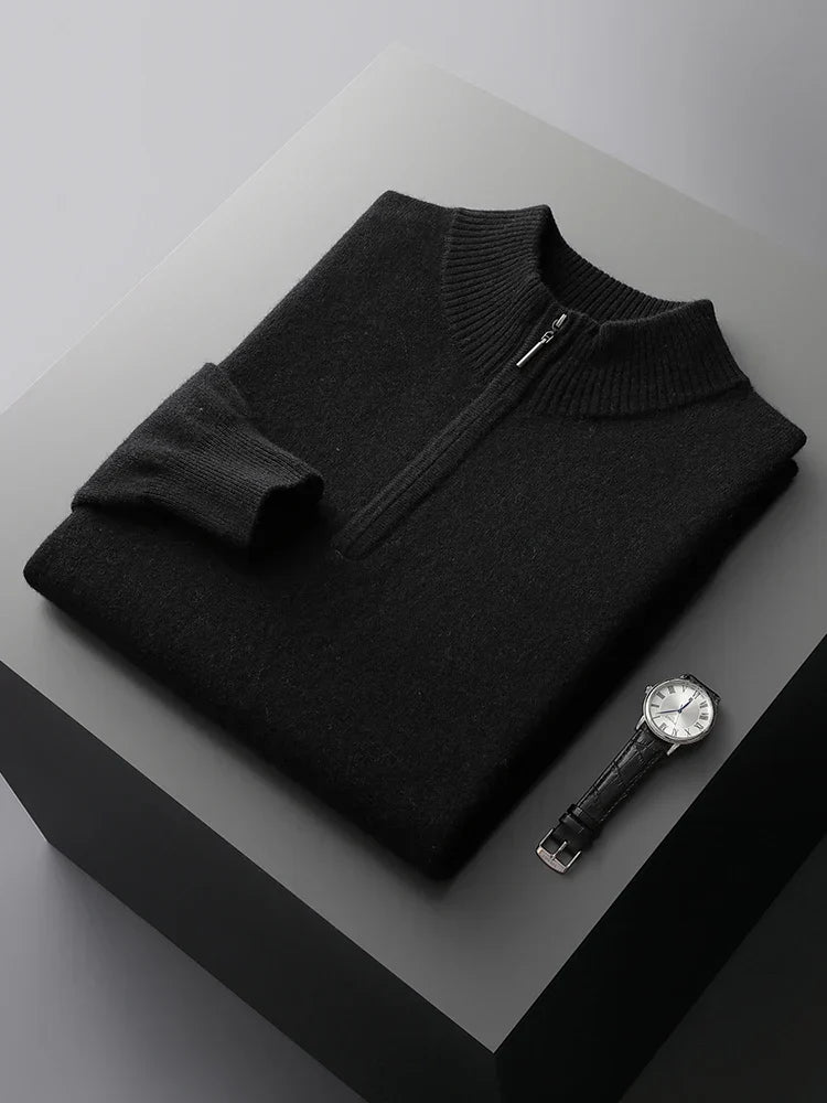 Florence Kaschmir-Pullover mit Reißverschluss