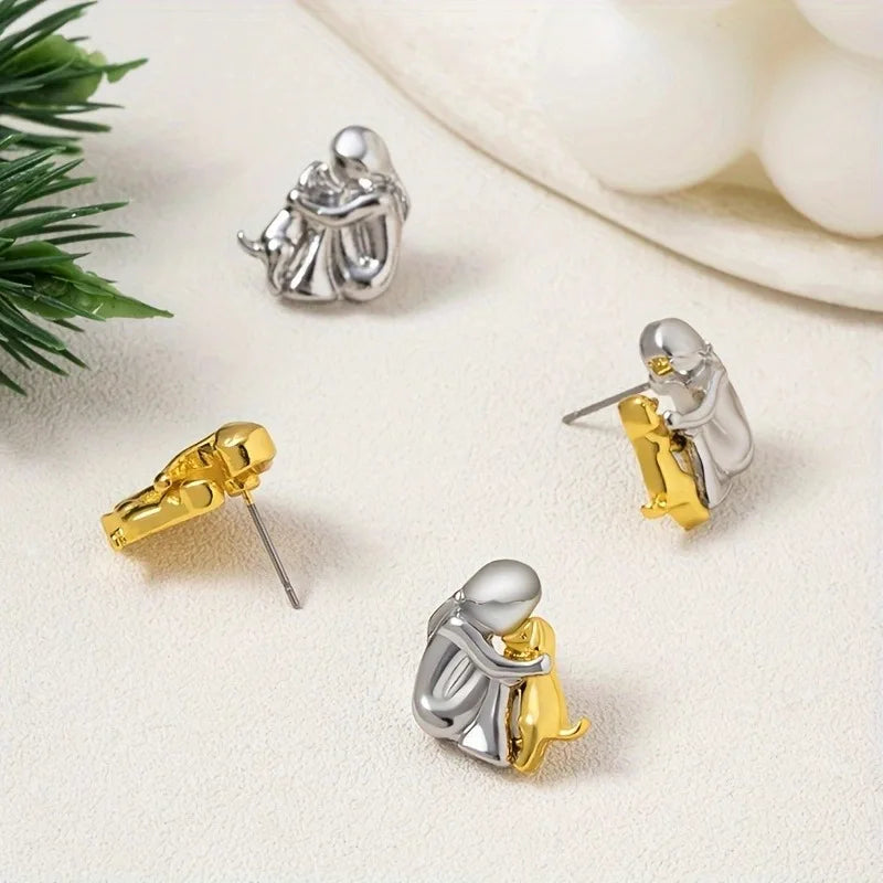 Bicolor Ohrringe Hug aus Silber und Gold