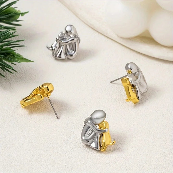 Bicolor Ohrringe Hug aus Silber und Gold