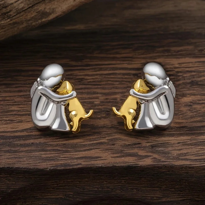Bicolor Ohrringe Hug aus Silber und Gold