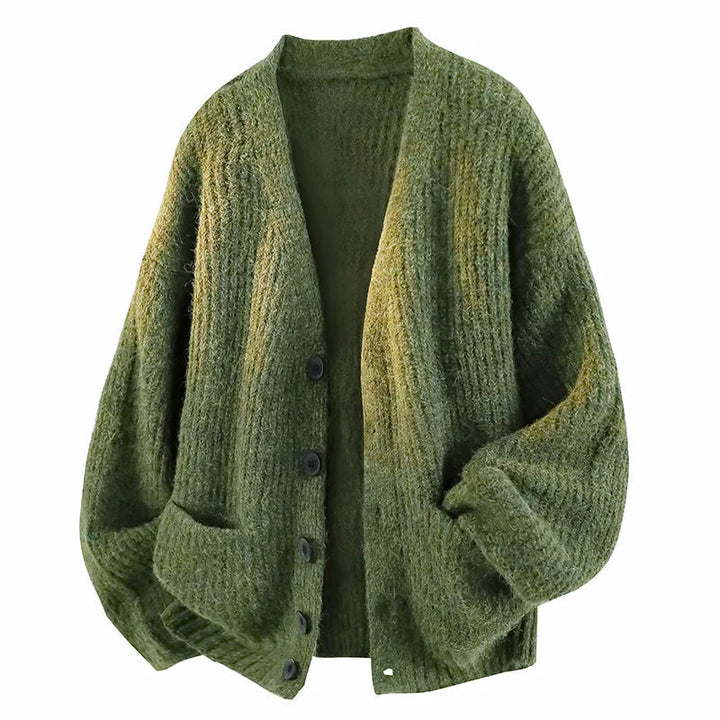 Locker geschnittener V-Ausschnitt-Cardigan