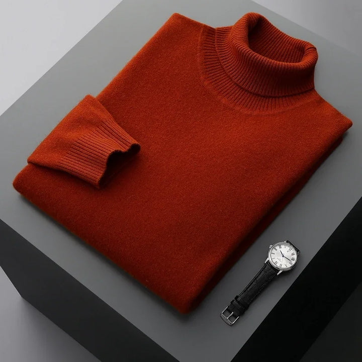 Schicker, dick gewirkter Rollkragenpullover aus Wolle