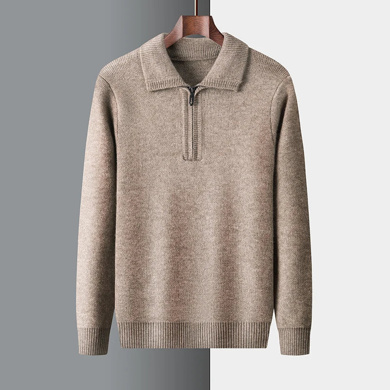 Schicker Kaschmir-Pullover mit Reißverschluss