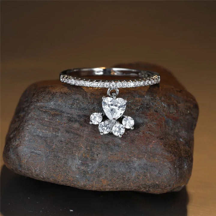 Anello Paw &amp; Heart – Effekt von Gold und Silber