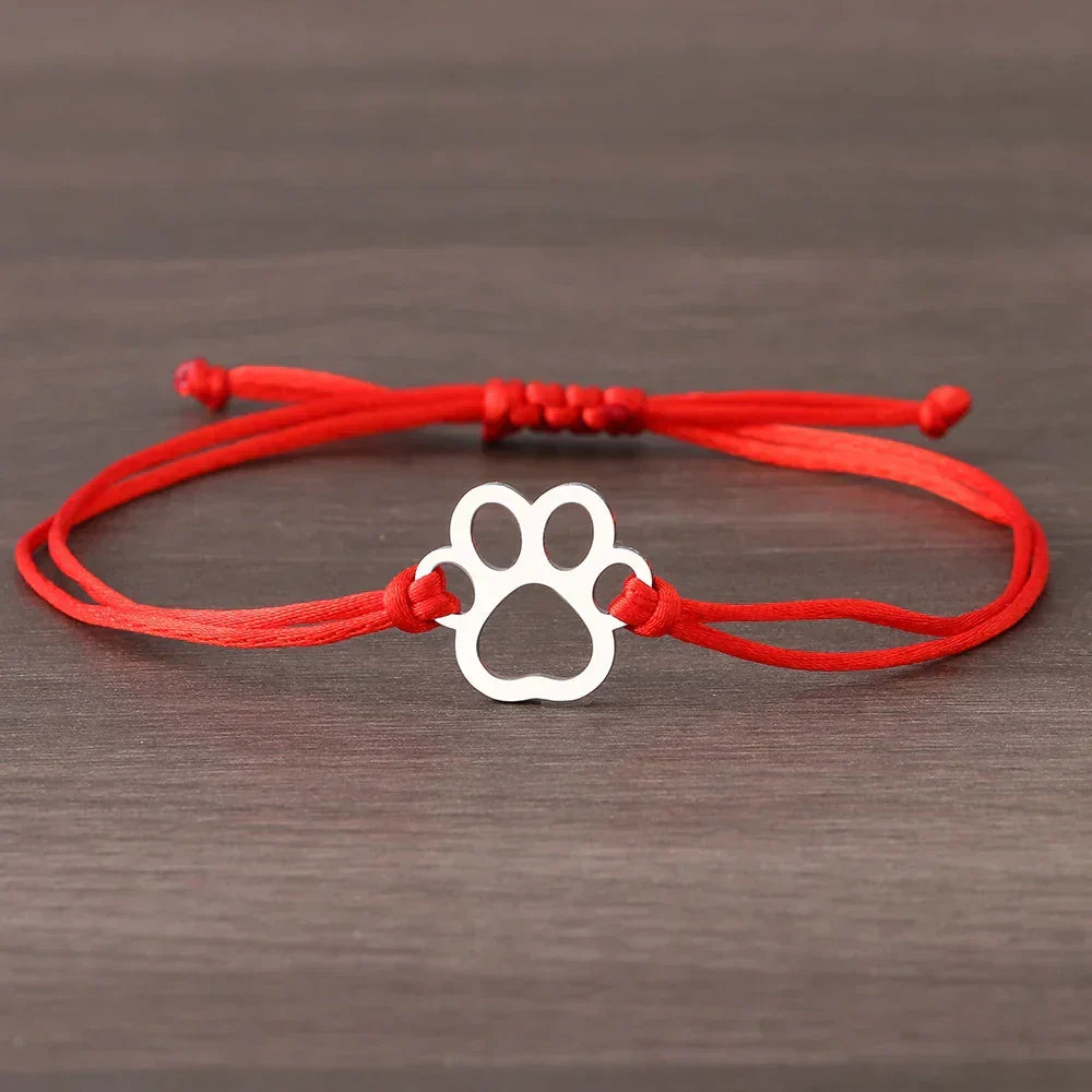 Verstellbares Armband mit schwarzem und rotem Band