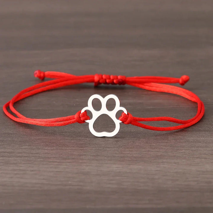 Verstellbares Armband mit schwarzem und rotem Band