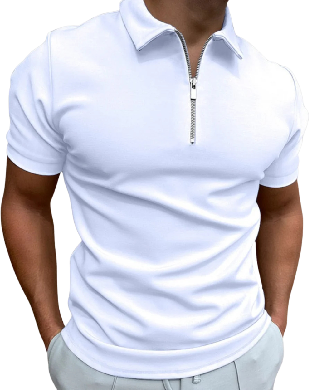 Reißverschluss-Poloshirt