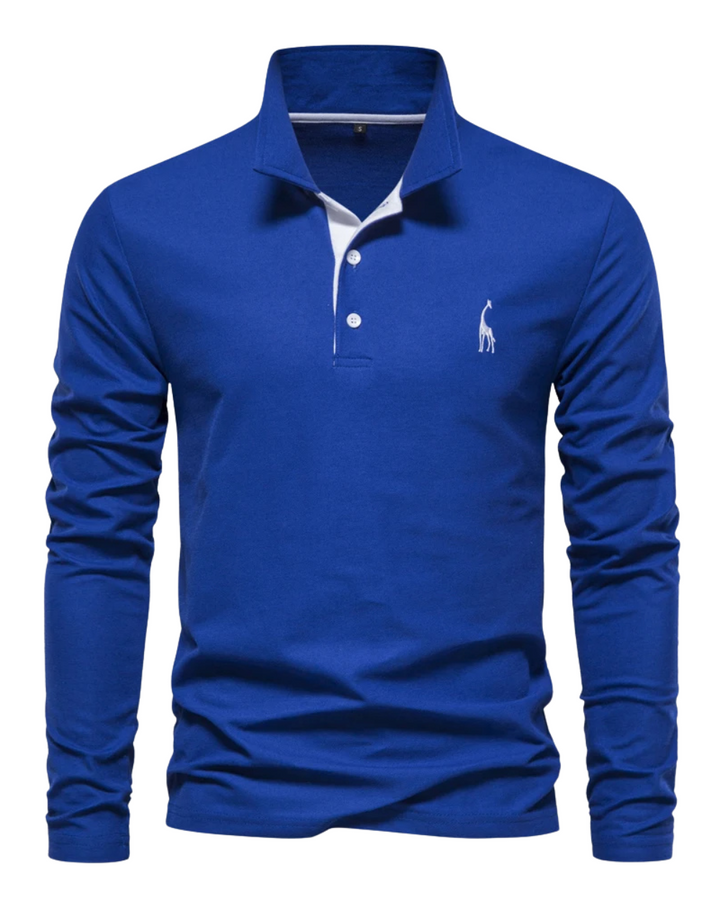 Lässiges langärmeliges Poloshirt