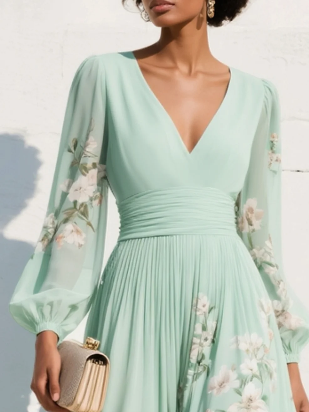 Lila – Elegantes Midikleid mit Blumenmuster