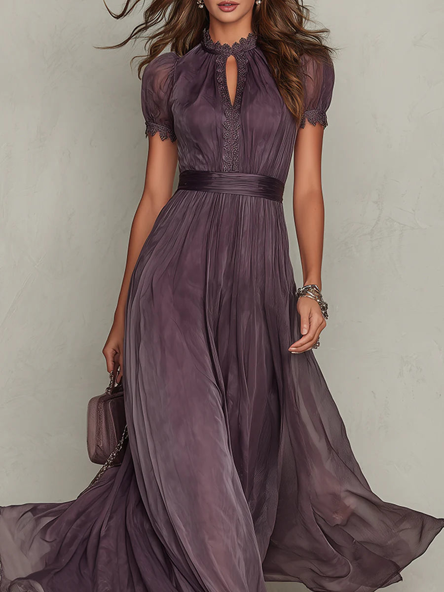 Flavia - Elegantes violettes Maxikleid