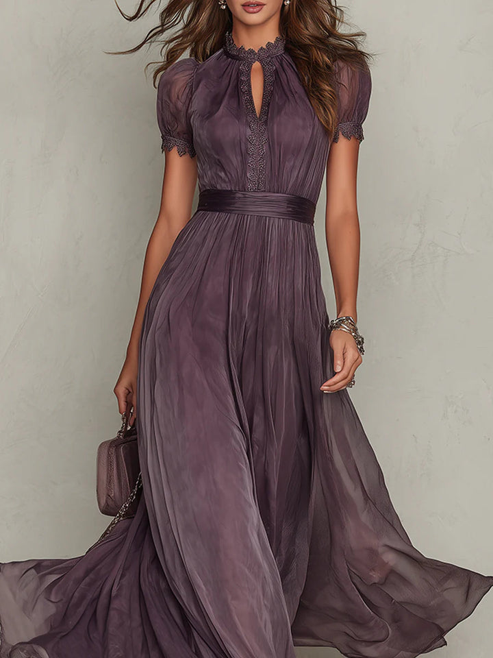 Flavia - Elegantes violettes Maxikleid