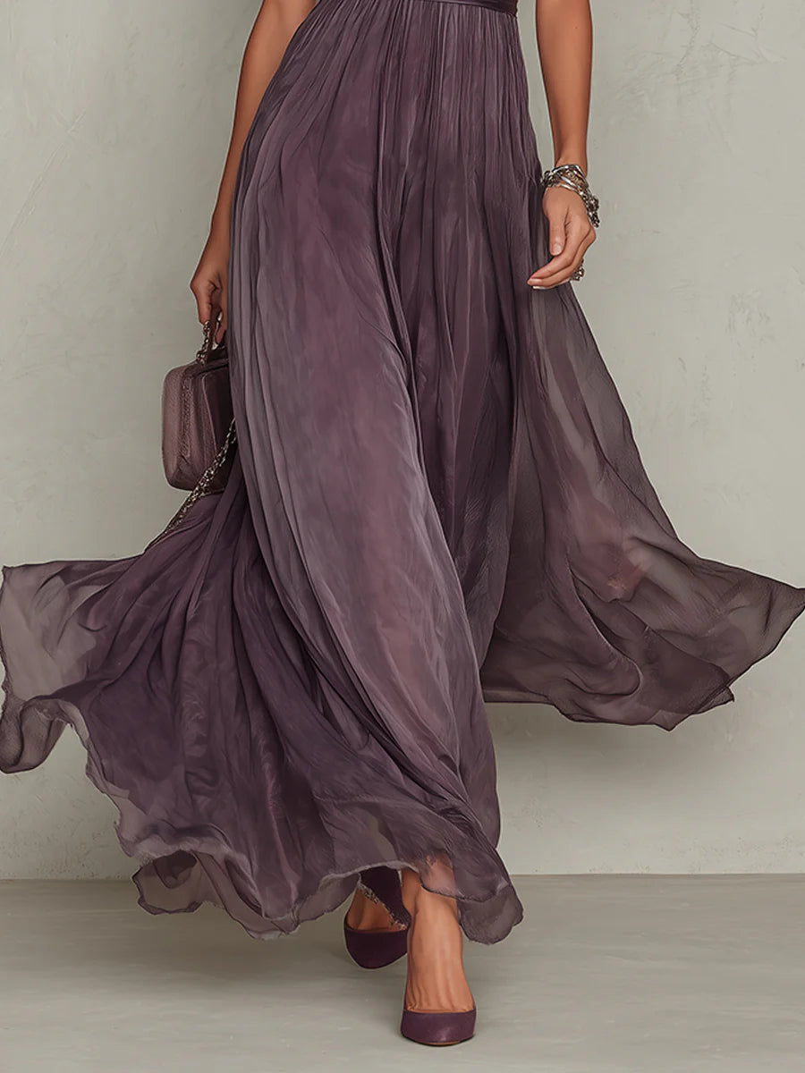 Flavia - Elegantes violettes Maxikleid