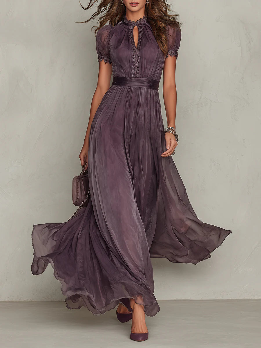 Flavia - Elegantes violettes Maxikleid