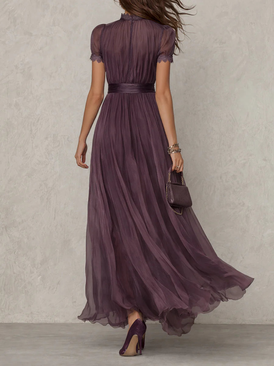 Flavia - Elegantes violettes Maxikleid