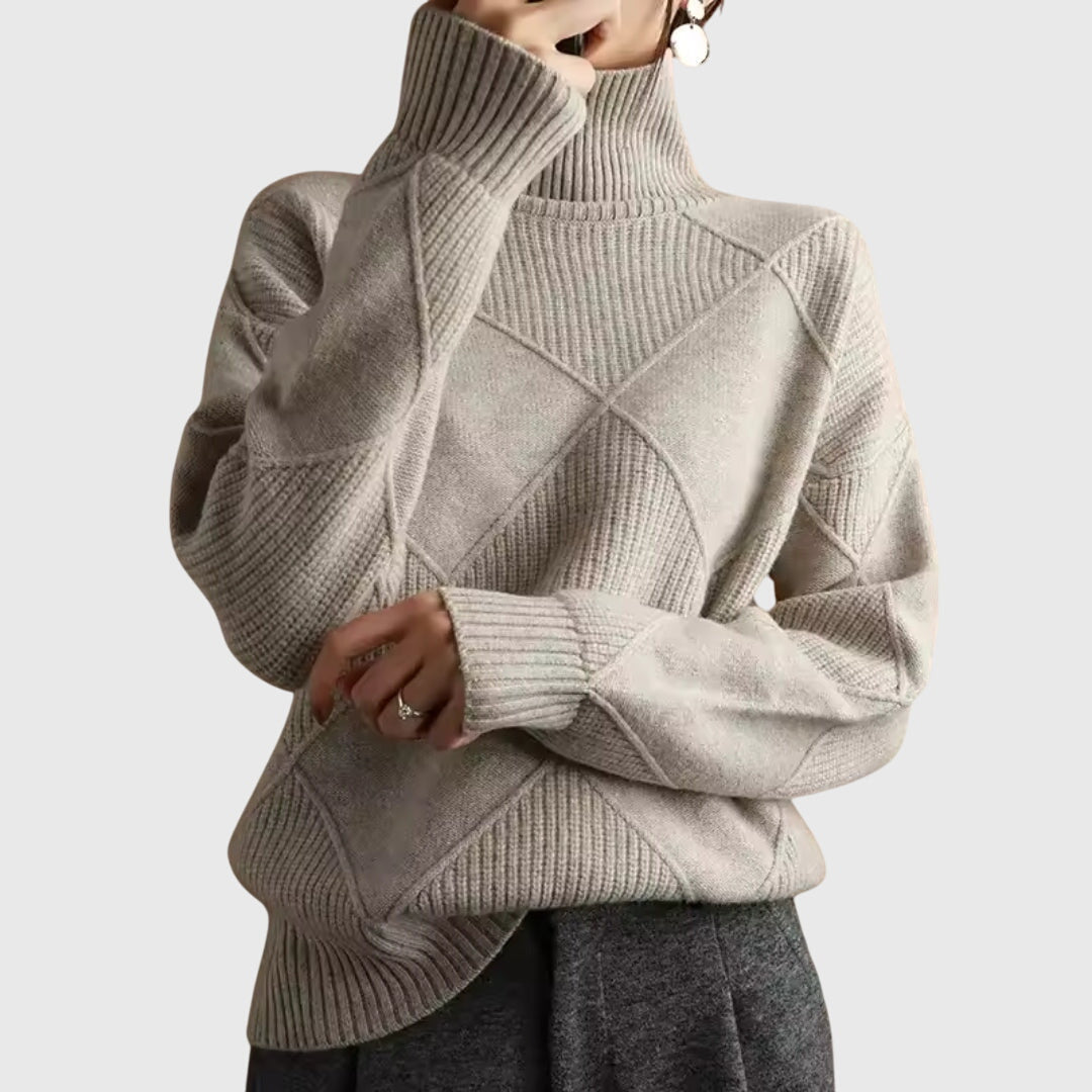 Strickpullover mit Rollkragen