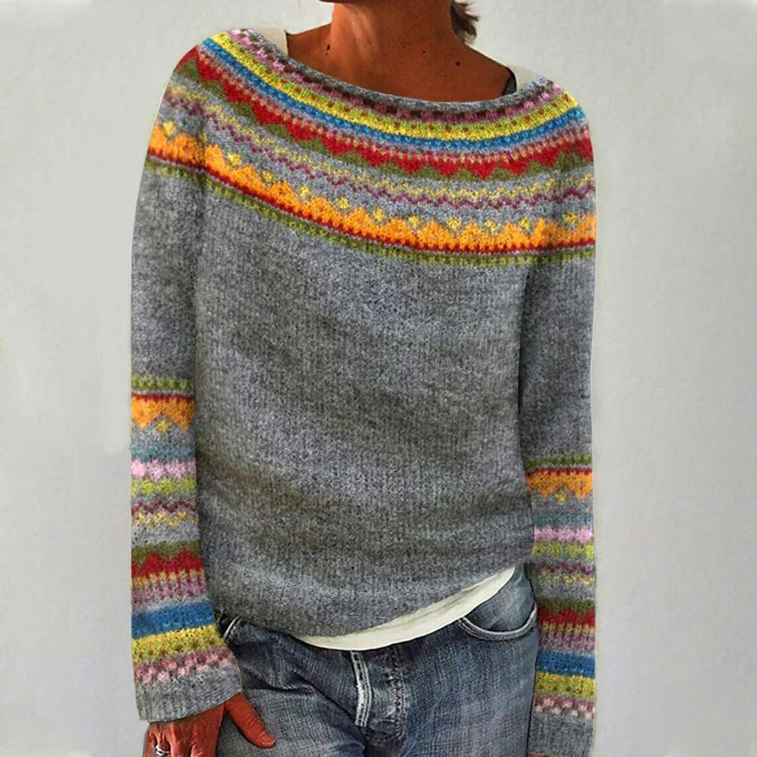 Gemusterter Winterpullover