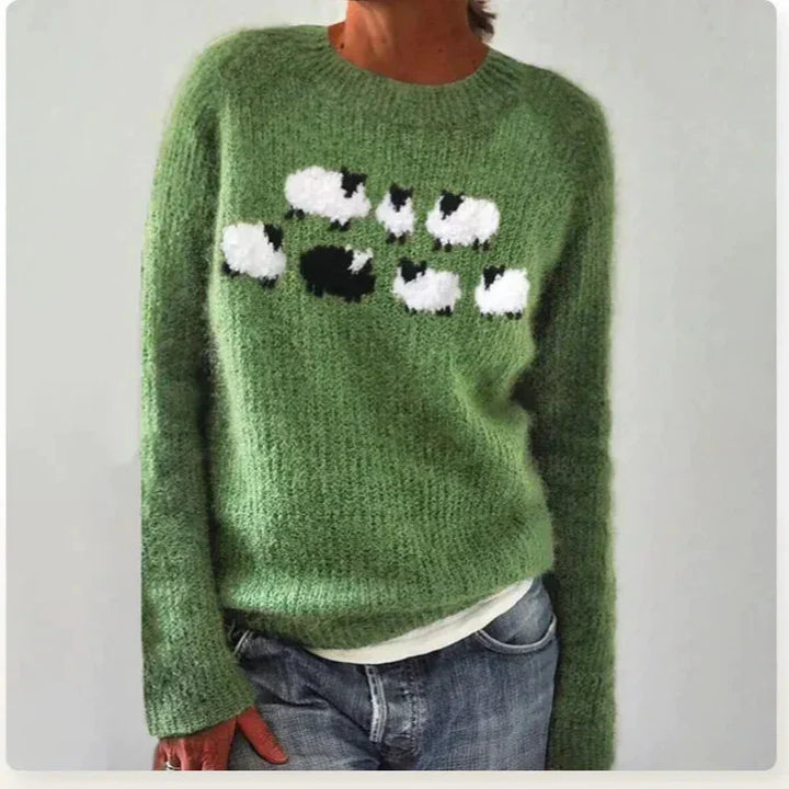 Gemusterter Winterpullover