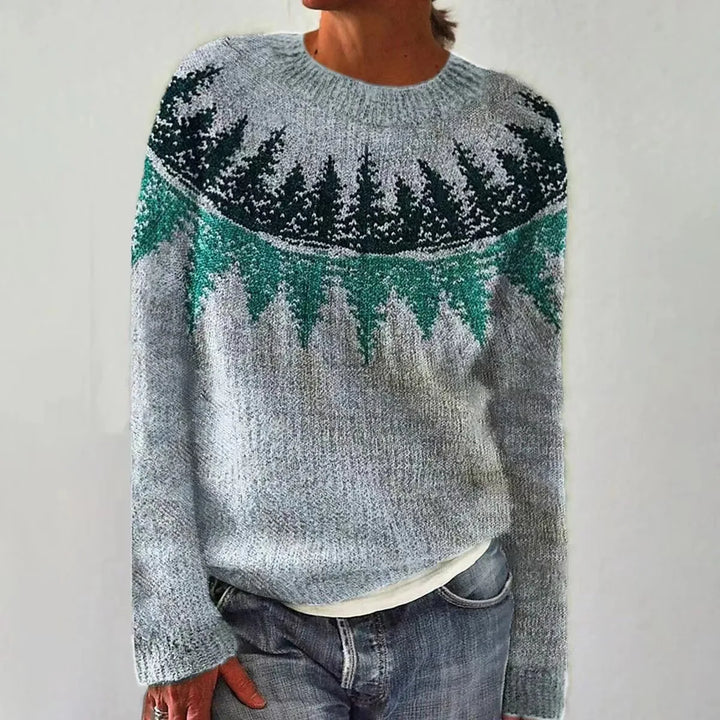 Gemusterter Winterpullover