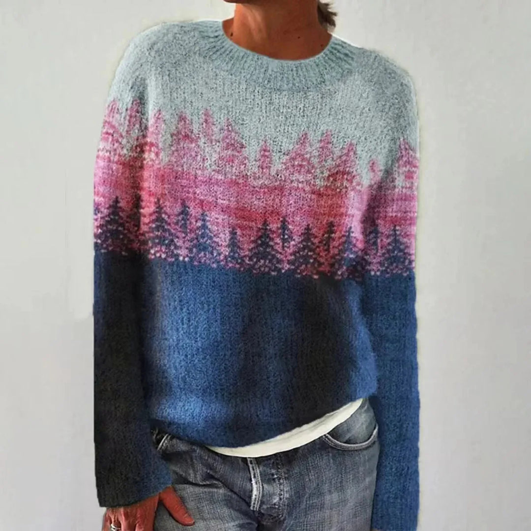 Gemusterter Winterpullover