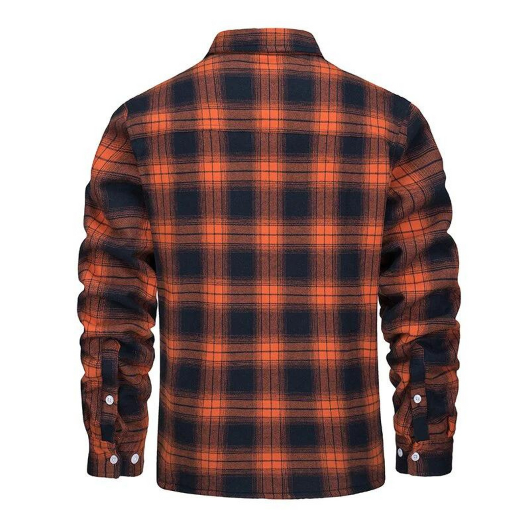 Herren Karierte Jacke mit Sherpa-Futter
