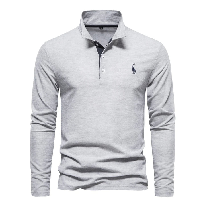 Lässiges langärmeliges Poloshirt