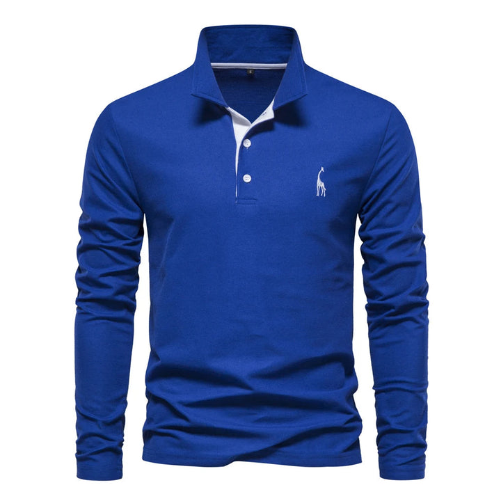 Lässiges langärmeliges Poloshirt