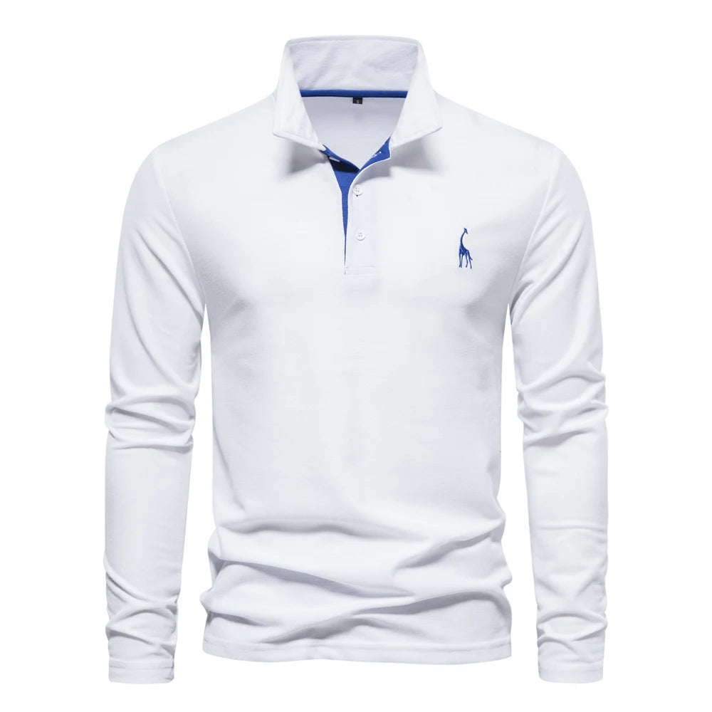 Lässiges langärmeliges Poloshirt