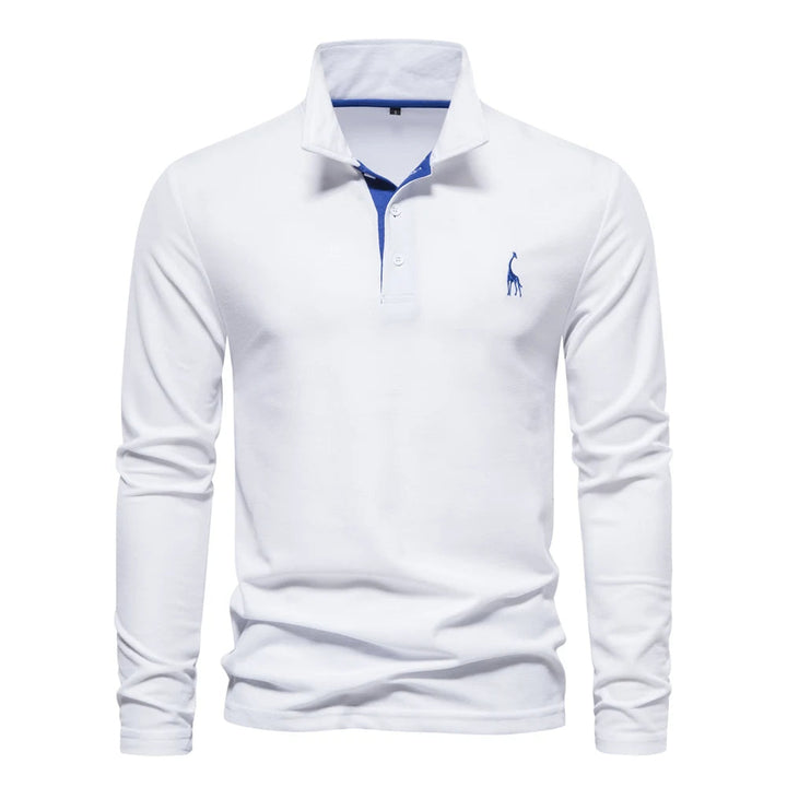 Lässiges langärmeliges Poloshirt