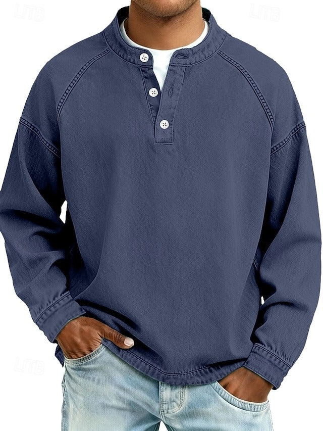 Thomas | Gewaschenes Langarm-Henley