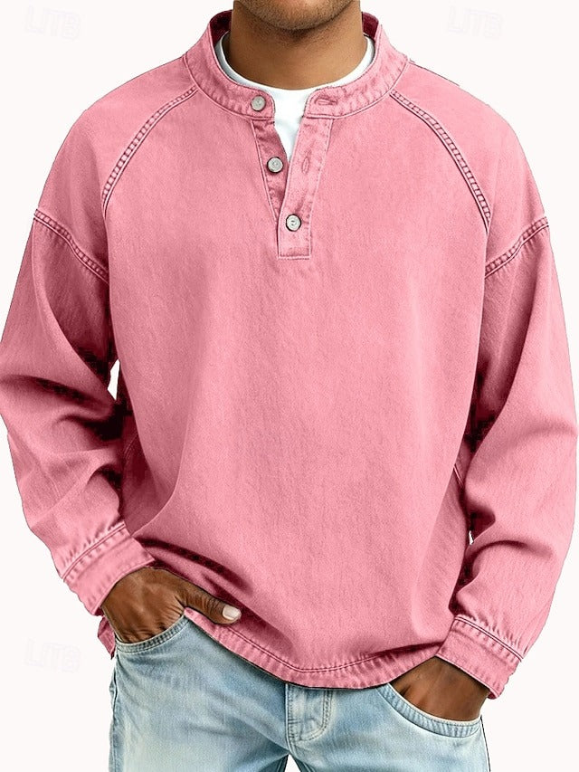 Thomas | Gewaschenes Langarm-Henley