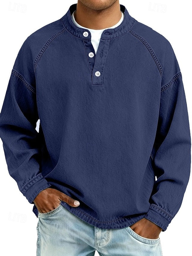 Thomas | Gewaschenes Langarm-Henley