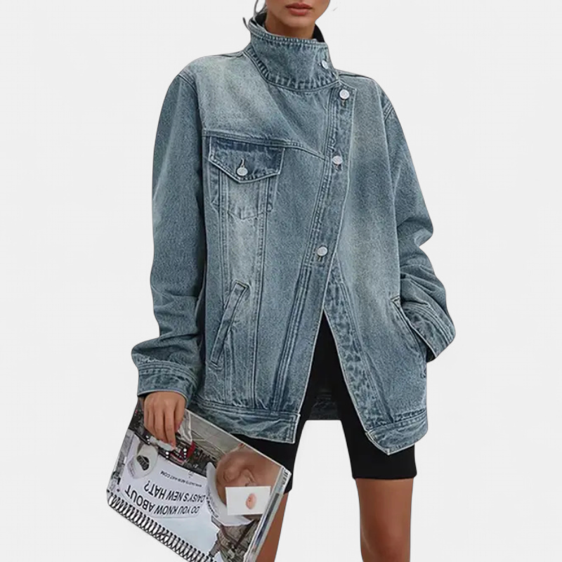 SARAH | Street Style Trendy Asymmetrische Knopfjacke