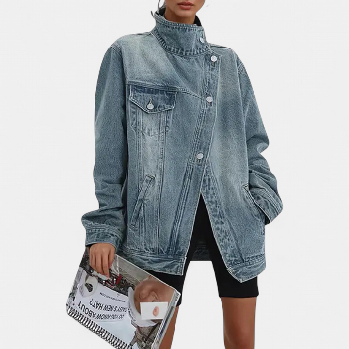 SARAH | Street Style Trendy Asymmetrische Knopfjacke