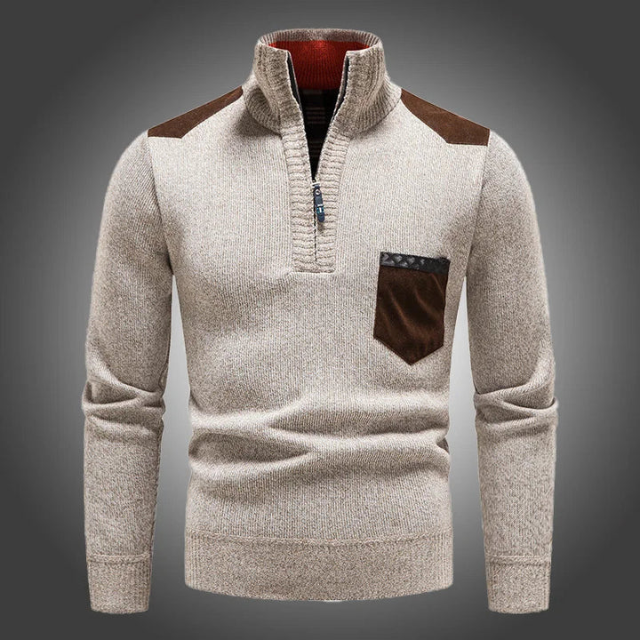 Pullover mit Reißverschluss aus Wolle